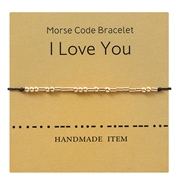 Morsekode armbånd "I Love You". Forgyldt. Sort. 